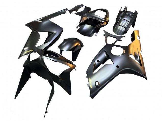 Kawasaki ZX6R Motorrad Verkleidung 2003-2004 - Matt Schwarz Gold 636