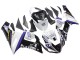 Kawasaki ZX6R Motorrad Verkleidung 2005-2006 - Weiss Lila Schwarz Rizoma Playboy Denso