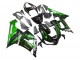 Kawasaki ZX6R Motorrad Verkleidung 2005-2006 - Glanzendes Schwarz Grun Flamme