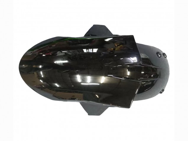 Kawasaki ZX6R Motorrad Verkleidung 2005-2006 - Glanzendes Schwarz Grun Flamme