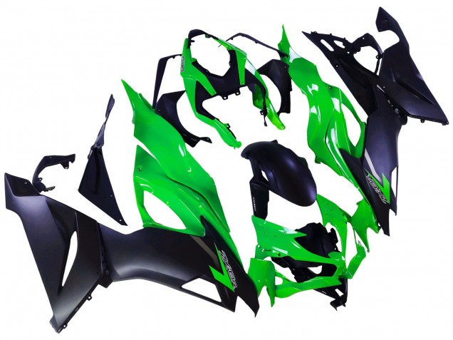 Kawasaki ZX6R Motorrad Verkleidung 2019-2022 - Grun Matt Schwarz