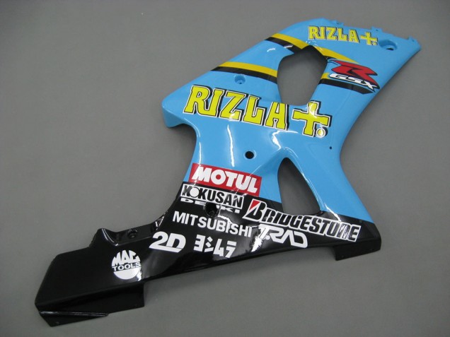 Suzuki GSXR1000 Motorrad Verkleidung 2000-2002 - Hellblau Gelb Schwarz Motul Rizla