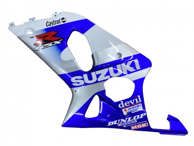 Suzuki GSXR1000 Motorrad Verkleidung 2000-2002 - Blau Weiss Silber Castrol Dunlop