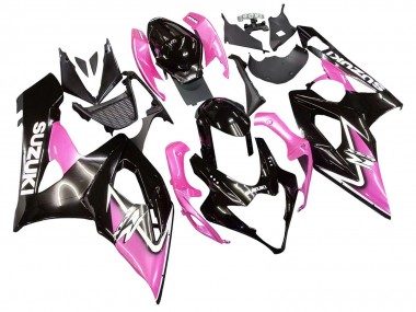 Suzuki GSXR 1000 Motorrad Verkleidung 2005-2006 - Glanzendes Schwarz Rosa