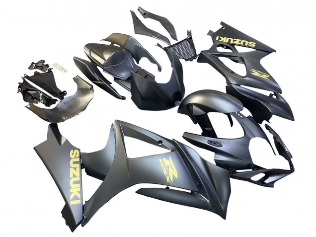 Suzuki GSXR 1000 Motorrad Verkleidung 2007-2008 - Matt Schwarz Gold Aufkleber