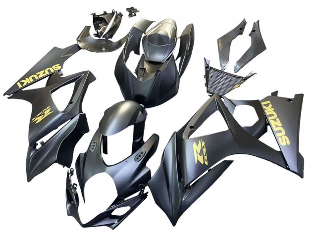 Suzuki GSXR 1000 Motorrad Verkleidung 2007-2008 - Matt Schwarz Gold Aufkleber
