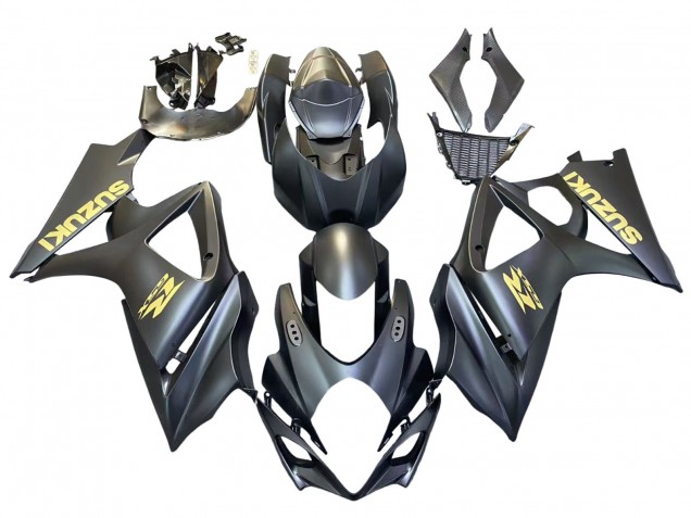 Suzuki GSXR 1000 Motorrad Verkleidung 2007-2008 - Matt Schwarz Gold Aufkleber