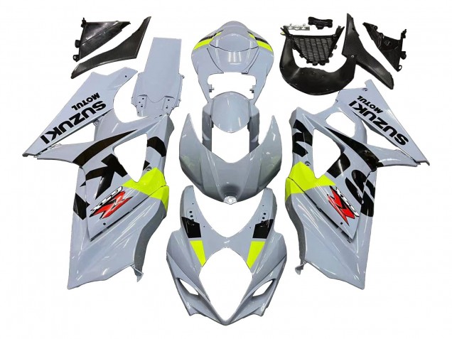 Suzuki GSXR 1000 Motorrad Verkleidung 2007-2008 - Hellgrau Grun Schwarz