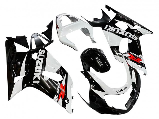 Suzuki GSXR 600 / GSXR 750 Motorrad Verkleidung 2001-2003 - Weiss Glanzendes Schwarz Rot