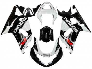 Suzuki GSXR 600 / GSXR 750 Motorrad Verkleidung 2001-2003 - Weiss Glanzendes Schwarz Rot
