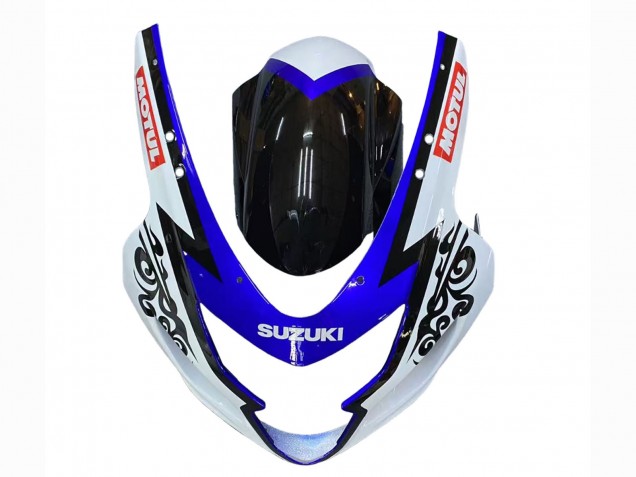 Suzuki GSXR 600 / GSXR 750 Motorrad Verkleidung 2004-2005 - Weiss Blau Schwarz Corona Motul