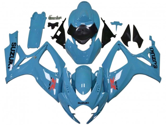 Suzuki GSXR 600 / GSXR 750 Motorrad Verkleidung 2006-2007 - Hellblau Schwarz Rot