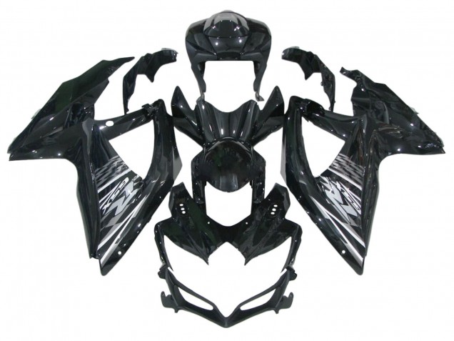 Suzuki GSXR 600 / GSXR 750 Motorrad Verkleidung 2006-2007 - Glanzendes Schwarz Grau Weiss