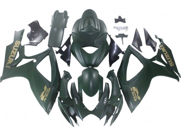 Suzuki GSXR 600 / GSXR 750 Motorrad Verkleidung 2006-2007 - Matt Armee Grun