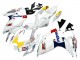 Suzuki GSXR 600 / GSXR 750 Motorrad Verkleidung 2006-2007 - Weiss Rot Gelb Motul