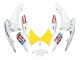 Suzuki GSXR 600 / GSXR 750 Motorrad Verkleidung 2006-2007 - Weiss Rot Gelb Motul