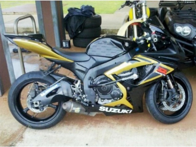 Suzuki GSXR 600 / GSXR 750 Motorrad Verkleidung 2006-2007 - Gold Glanzendes Schwarz Rot