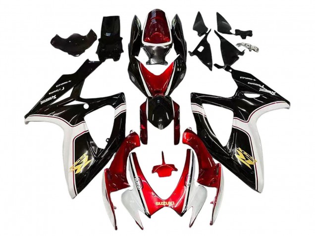 Suzuki GSXR 600 / GSXR 750 Motorrad Verkleidung 2006-2007 - Rot Weiss Schwarz Gelb