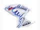 Suzuki GSXR 600 / GSXR 750 Motorrad Verkleidung 2006-2007 - Weiss Blau Flamme