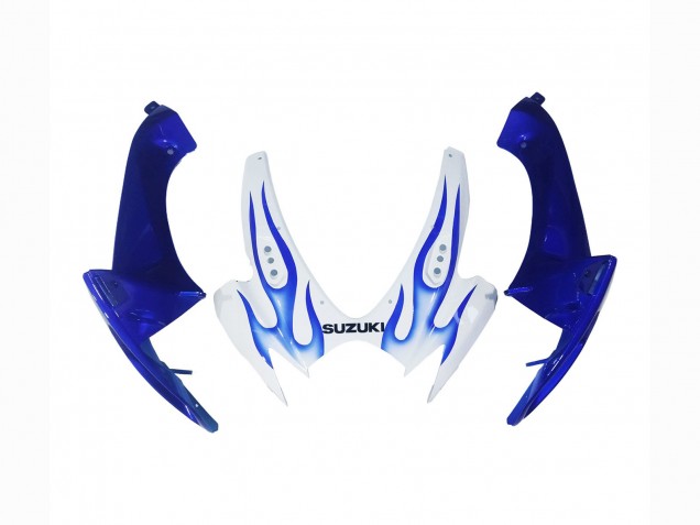 Suzuki GSXR 600 / GSXR 750 Motorrad Verkleidung 2006-2007 - Weiss Blau Flamme