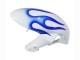 Suzuki GSXR 600 / GSXR 750 Motorrad Verkleidung 2006-2007 - Weiss Blau Flamme
