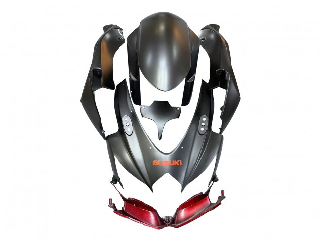 Suzuki GSXR 600 / GSXR 750 Motorrad Verkleidung 2008-2010 - Matt Schwarz Rot