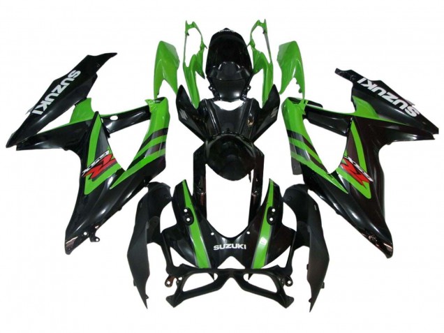 Suzuki GSXR 600 / GSXR 750 Motorrad Verkleidung 2008-2010 - Grun Glanzendes Schwarz