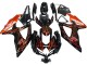 Suzuki GSXR 600 / GSXR 750 Motorrad Verkleidung 2008-2010 - Glanzendes Schwarz Orange Flamme