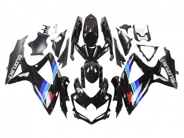 Suzuki GSXR 600 / GSXR 750 Motorrad Verkleidung 2008-2010 - Glanzendes Schwarz Blau