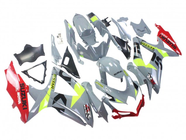 Suzuki GSXR 600 / GSXR 750 Motorrad Verkleidung 2008-2010 - Grau Gelb Rot