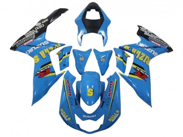 Suzuki GSXR 600 / GSXR 750 Motorrad Verkleidung 2011-2024 - Blau Gelb Schwarz Rizla