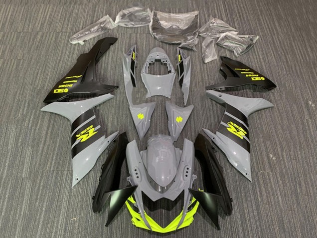 Suzuki GSXR 600 / GSXR 750 Motorrad Verkleidung 2011-2024 - Nardo Grau Neon Gelb Schwarz