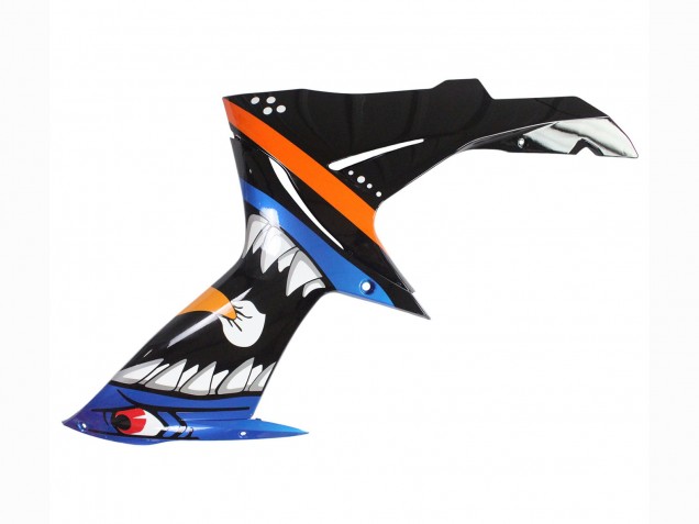 Suzuki GSXR 600 / GSXR 750 Motorrad Verkleidung 2011-2024 - Hellblau Orange Schwarz Weiss Hai 46