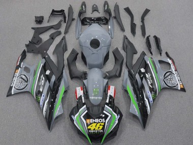 Yamaha YZF R3/R25 Motorrad Verkleidung 2015-2018 - Nardo Grau Grun Schwarz ENEOS Monster 46