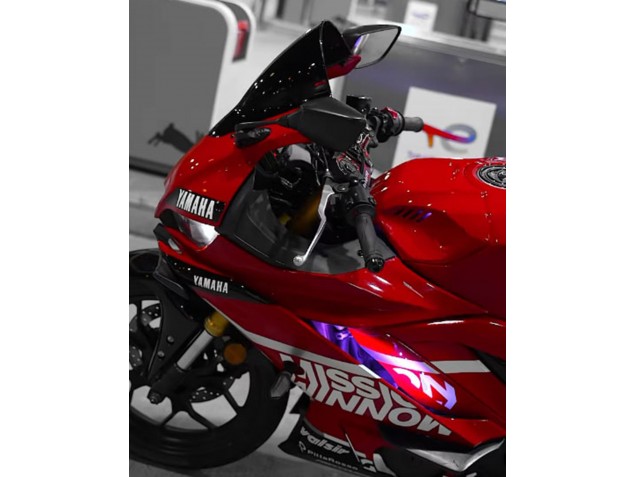 Yamaha YZF R3/R25 Motorrad Verkleidung 2019-2021 - Dunkel Rot Weiss Silber Schwarz Valsir