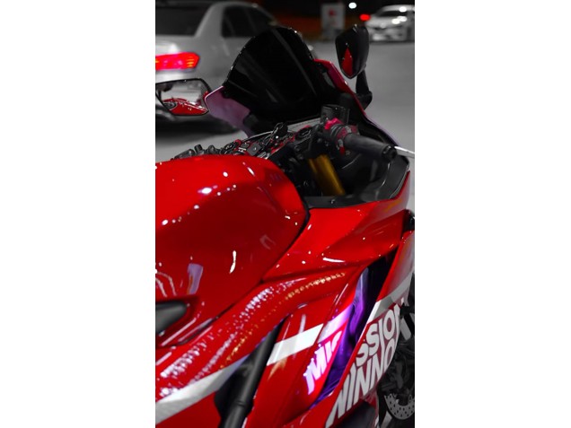 Yamaha YZF R3/R25 Motorrad Verkleidung 2019-2021 - Dunkel Rot Weiss Silber Schwarz Valsir