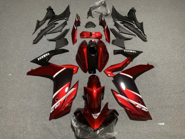Yamaha YZF R3/R25 Motorrad Verkleidung 2019-2021 - Rot Weiss Glanzendes Schwarz