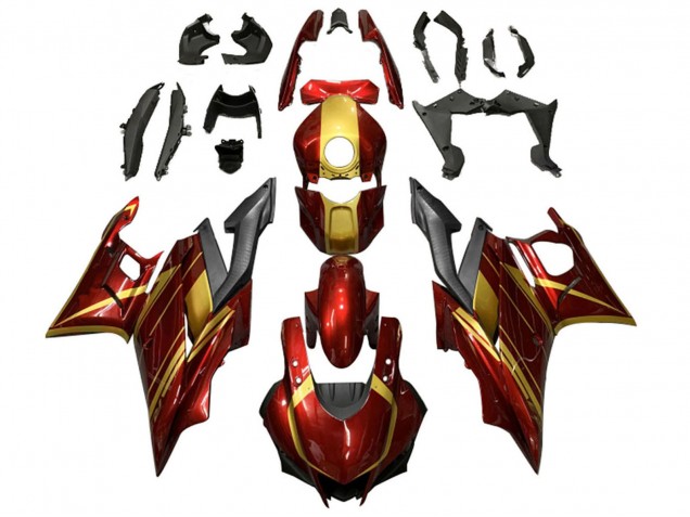Yamaha YZF R3/R25 Motorrad Verkleidung 2019-2021 - Rot Gold Matt Schwarz