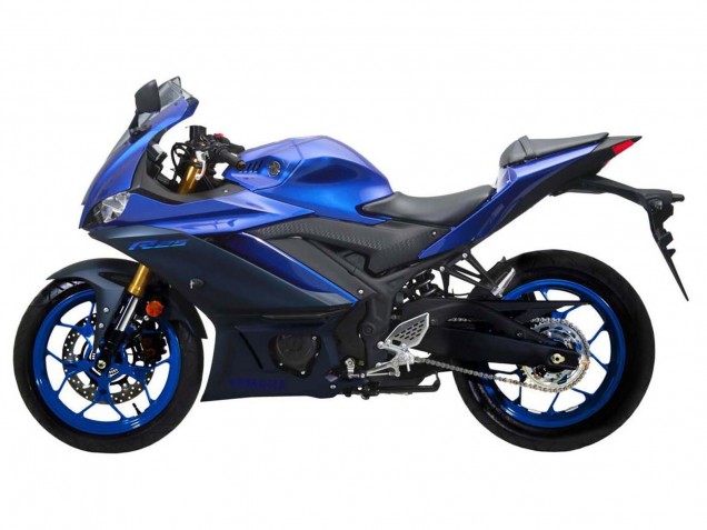 Yamaha YZF R3/R25 Motorrad Verkleidung 2022-2024 - Blau Matt Schwarz