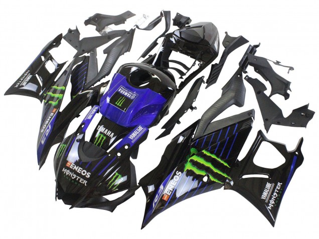 Yamaha YZF R3/R25 Motorrad Verkleidung 2022-2024 - Blau Grun Schwarz Monster Yamalube ENEOS