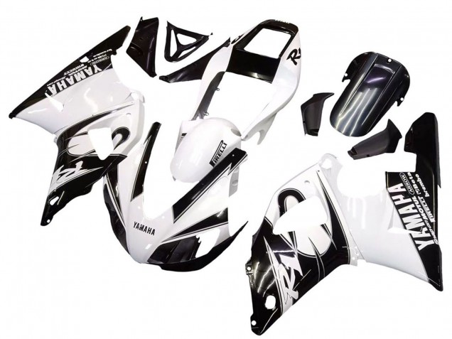 Yamaha YZF 1000 R1 Motorrad Verkleidung 1998-1999 - Weiss Glanzendes Schwarz