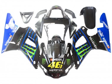 Yamaha YZF 1000 R1 Motorrad Verkleidung 2000-2001 - Blau Schwarz Grun Monster Yamalube ENEOS 46