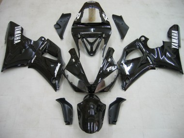 Yamaha YZF 1000 R1 Motorrad Verkleidung 2000-2001 - Glanzendes Schwarz Weiss Aufkleber