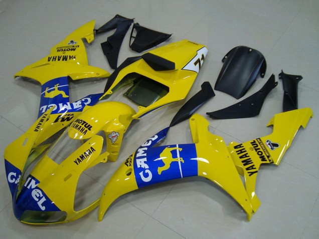 Yamaha YZF R1 Motorrad Verkleidung 2002-2003 - Gelb Blau Kamel Motul