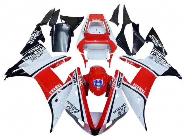 Yamaha YZF 1000 R1 Motorrad Verkleidung 2002-2003 - Weiss Rot Schwarz Petronas