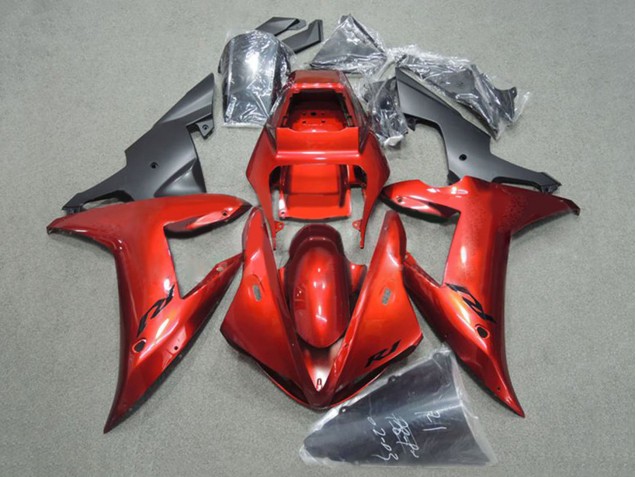 Yamaha YZF 1000 R1 Motorrad Verkleidung 2002-2003 - Rot Matt Schwarz