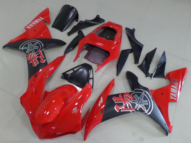 Yamaha YZF R1 Motorrad Verkleidung 2002-2003 - Rot Matt Schwarz