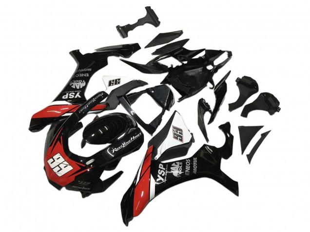 Yamaha YZF 1000 R1 Motorrad Verkleidung 2020-2025 - Glanzendes Schwarz Weiss Rot YSP ENEOS Motul 99