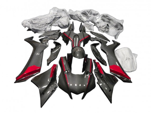 Yamaha YZF 1000 R1 Motorrad Verkleidung 2020-2025 - Schwarzes Carbonfaser Rot