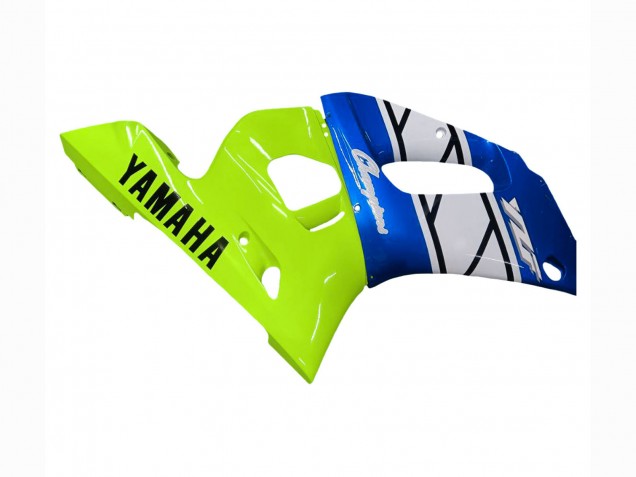 Yamaha YZF 600 R6 Motorrad Verkleidung 1998-2002 - Neon Grun Blau Weiss Champions